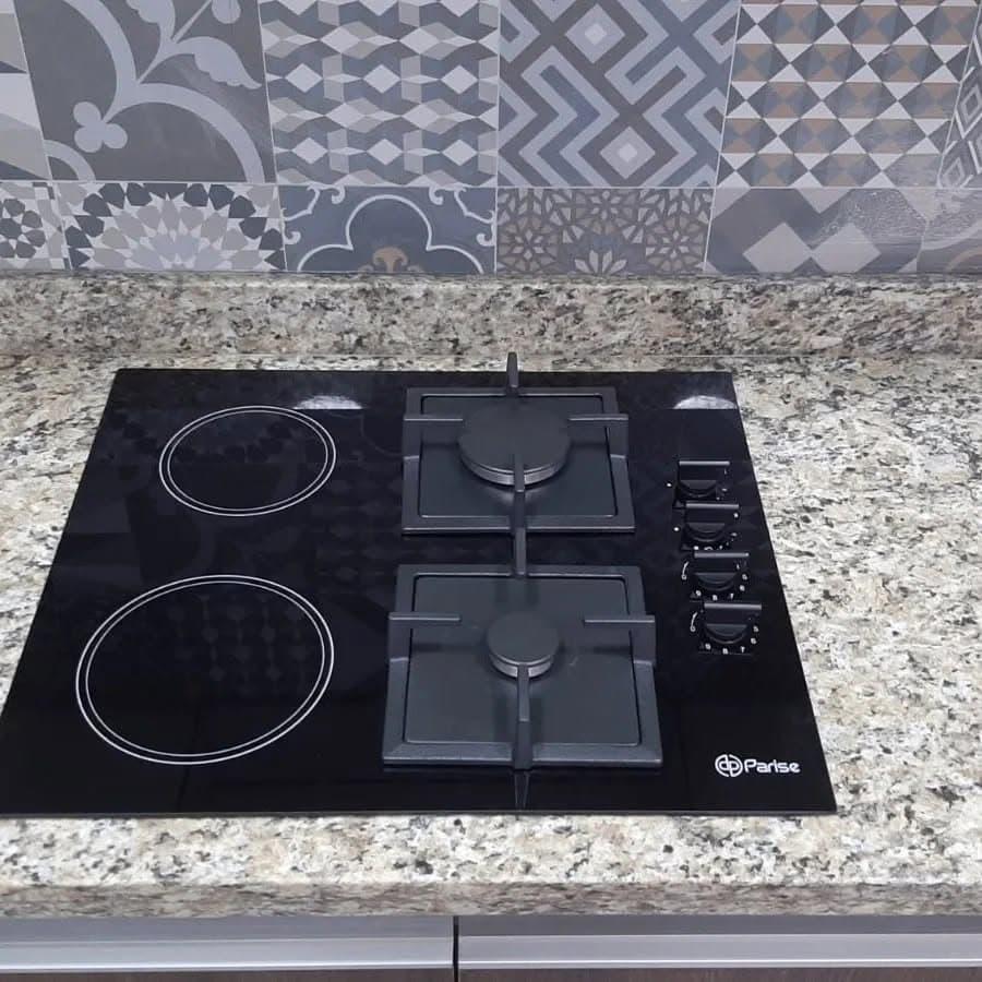 Anafe a gas 5 hornallas Black Glass